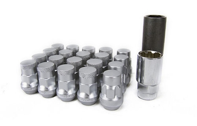 Wheel Mate Muteki SR35 Close End Lug Nuts w/ Lock Set - Silver 12x1.25 35mm