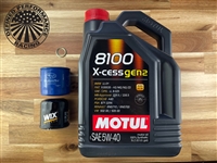Oil Service Kit  Motul 5W40 Gen II X-Cess 5L with OEM or Wix Filter and Washer 02-14 WRX / 04-21 STI