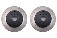 FactionFab Slotted Rear Rotor Pair Dual Drilled 08-17 STi / 08-14 WRX