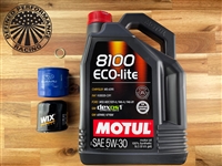 Oil Service Kit  Motul 5W30 Eco-Lite 5L with OEM or Wix Filter and Washer 02-14 WRX / 04-21 STI